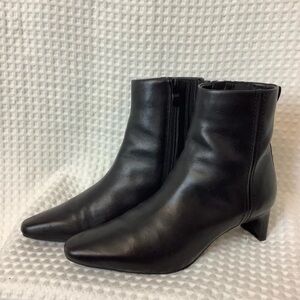 Clarks Black Leather Heeled Boots
